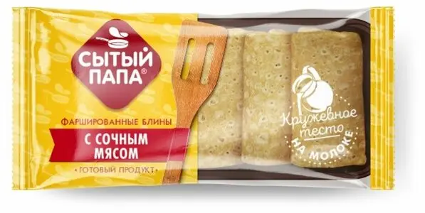 [4-180] Блины, с творожной начинкой, Сытый папа, Лина, вес.,(5)