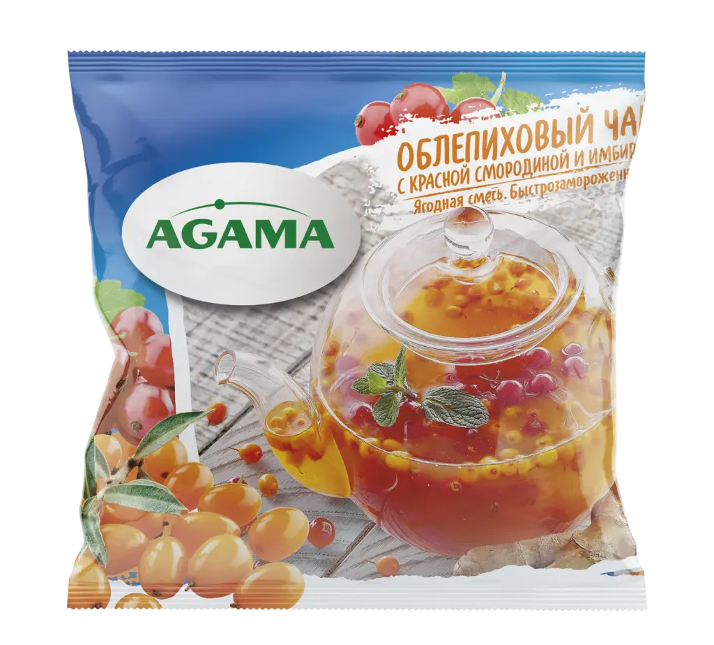 [4-26] Облеп.чай с имб/кр.смор., Агама, 250 г, (12)