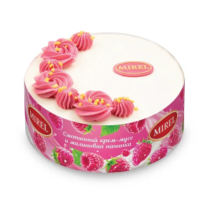 [4-302] Торт, Малиновый сметанник, Мирэль, Хлебпром, 650 г, (6)