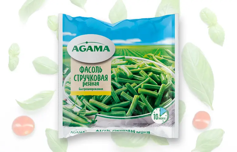 [4-8] Фасоль стручковая резан, Агама, 700 г, (6)