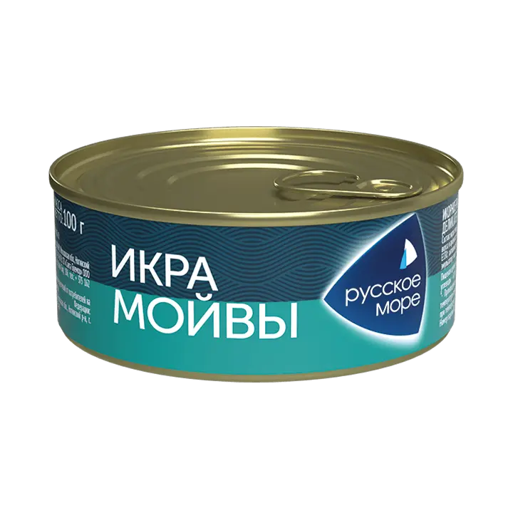 [4605561013122] Икра деликатесная мойвы в майонезном соусе "подкопченная"  165г 1/6 "Русское море"