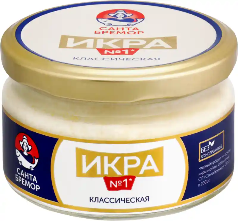 [4810168050085] Икра деликатесная мойвы "Икра № 1" классическая 180 г 1/6