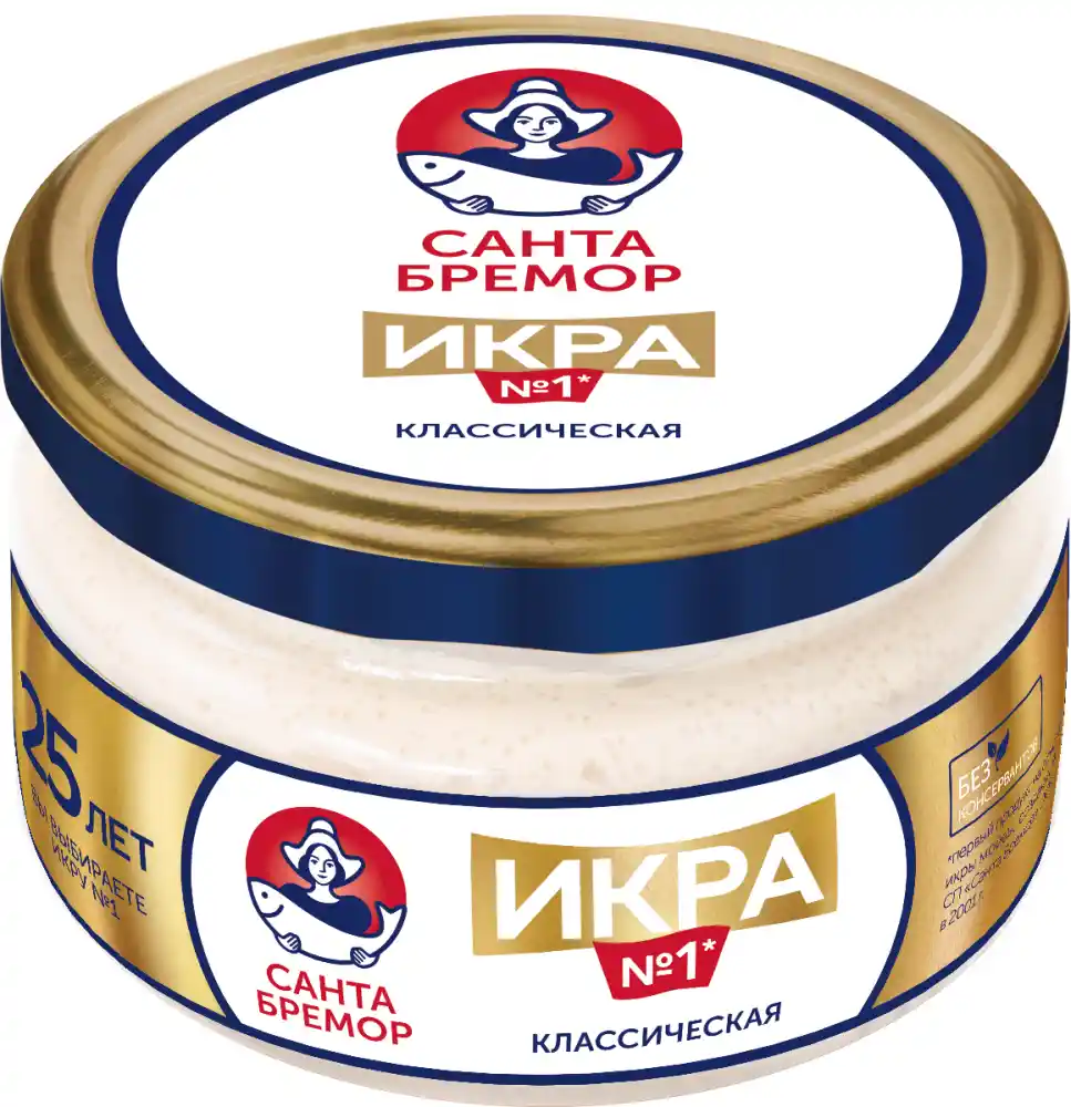 [4810168050085] Икра деликатесная мойвы "Икра № 1" классическая 180 г 1/6