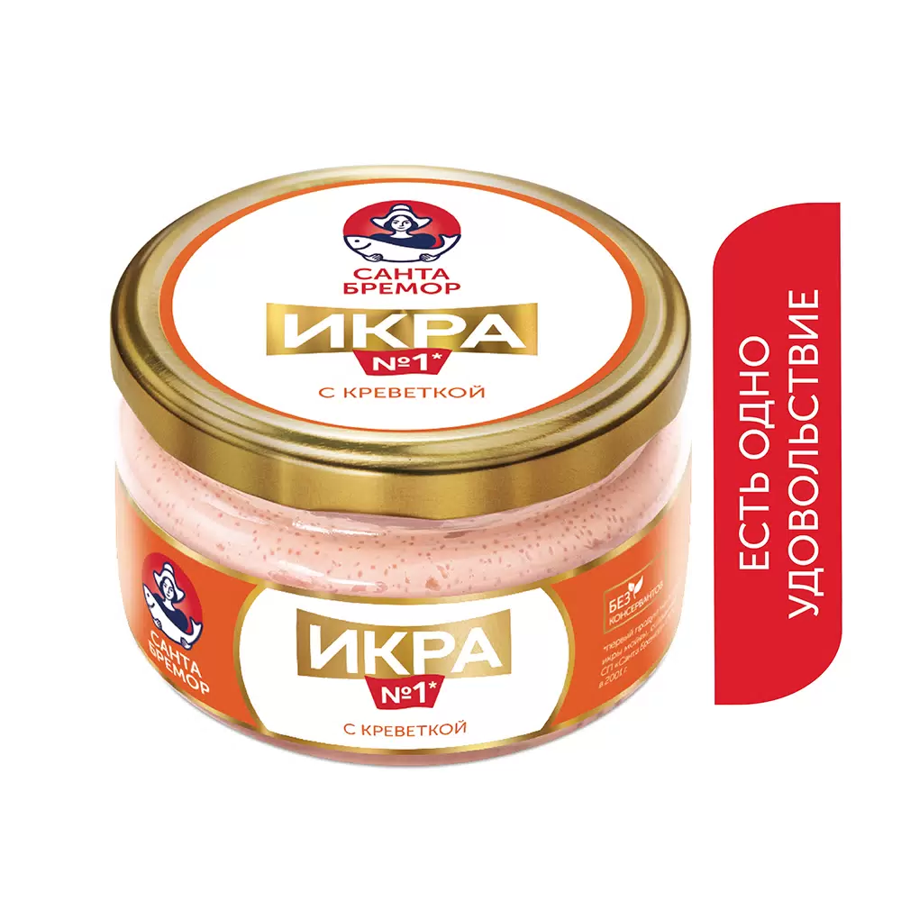 [4810168050122] Икра деликатесная мойвы "Икра № 1" с креветкой 180 г 1/6