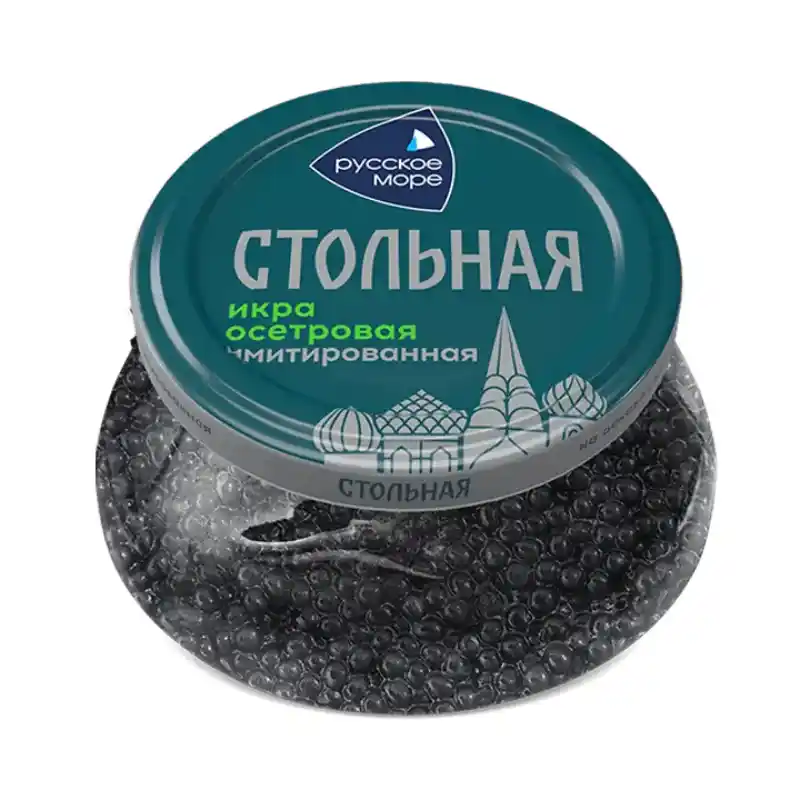 [4605561013771] Икра осетровая "Стольная" имитация пастеризованная 230г 1/6