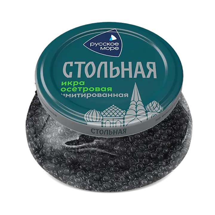 [4605561013771] Икра осетровая "Стольная" имитация пастеризованная 230г 1/6