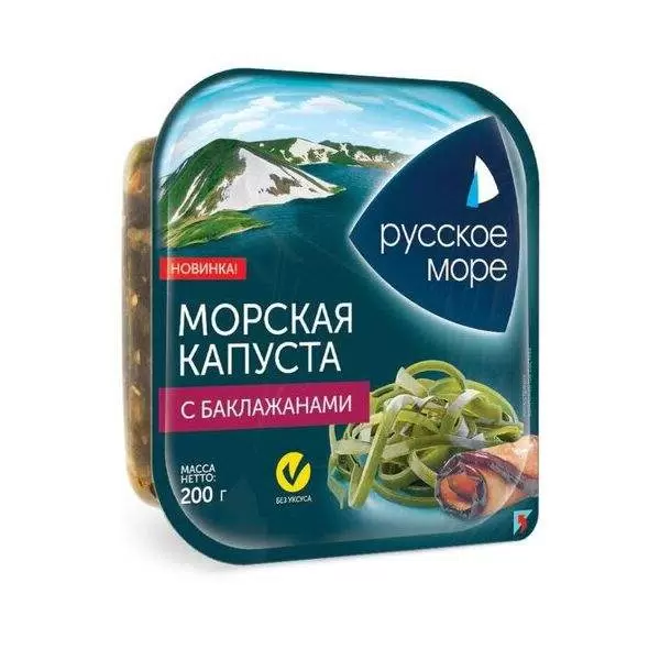 Капуста морская маринованная  по-корейски с баклажанами 200 г 1/6 "Русское море"