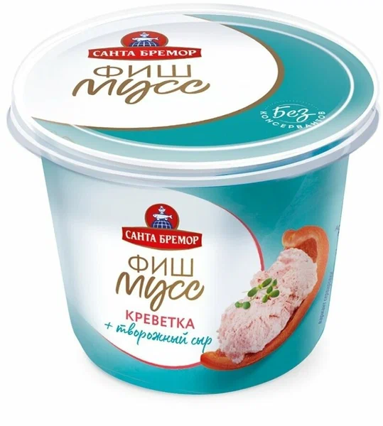 [4810168054717] Паста из филе тресковых рыб "Фиш-мусс" с кальмаром и креветкой 140г 1/6