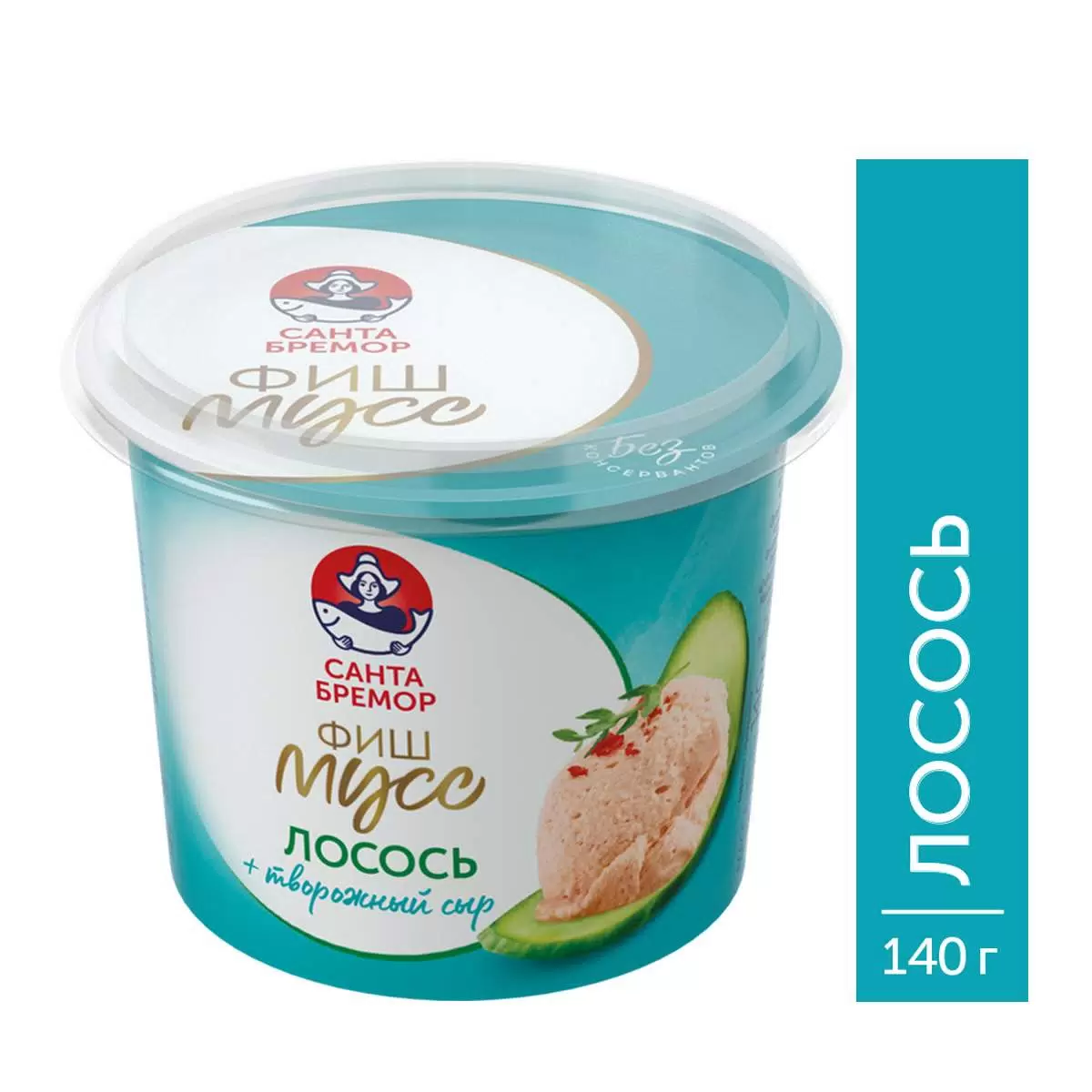 [4810168054403] Паста из филе тресковых рыб "Фиш-мусс" с лососем 140 г 1/6