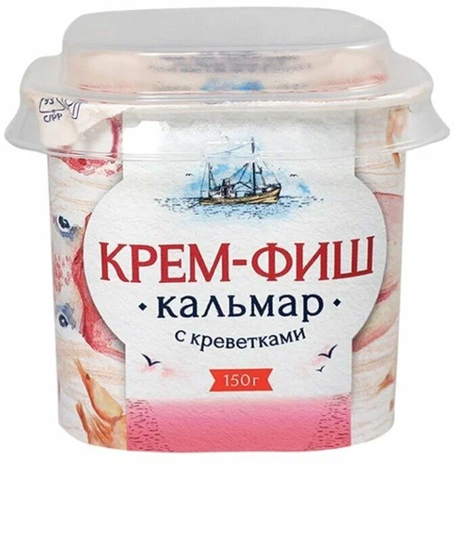 [4607003614621] Паста рыбная из морепродуктов Крем-Фиш Кальмар 150г 1/6