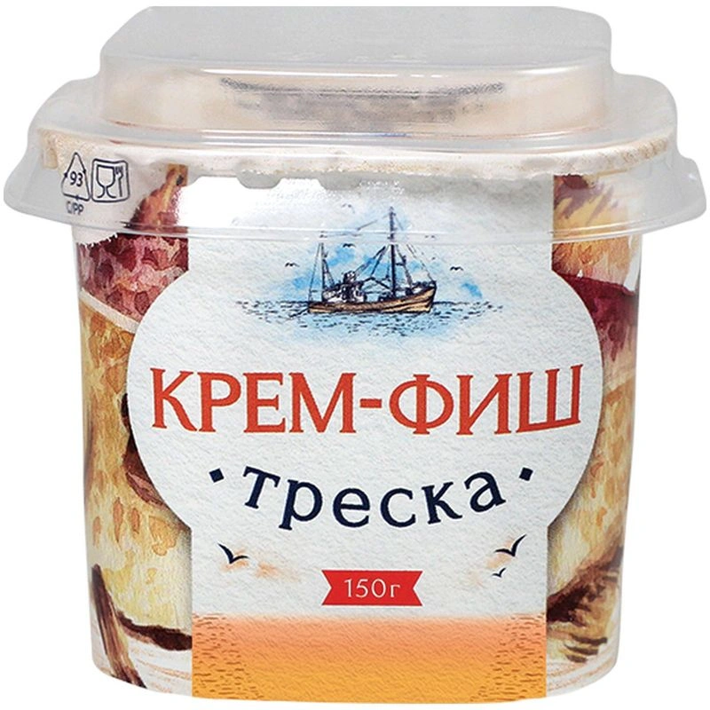 [4607003612795] Паста рыбная из морепродуктов Крем-Фиш Треска 150г 1/6