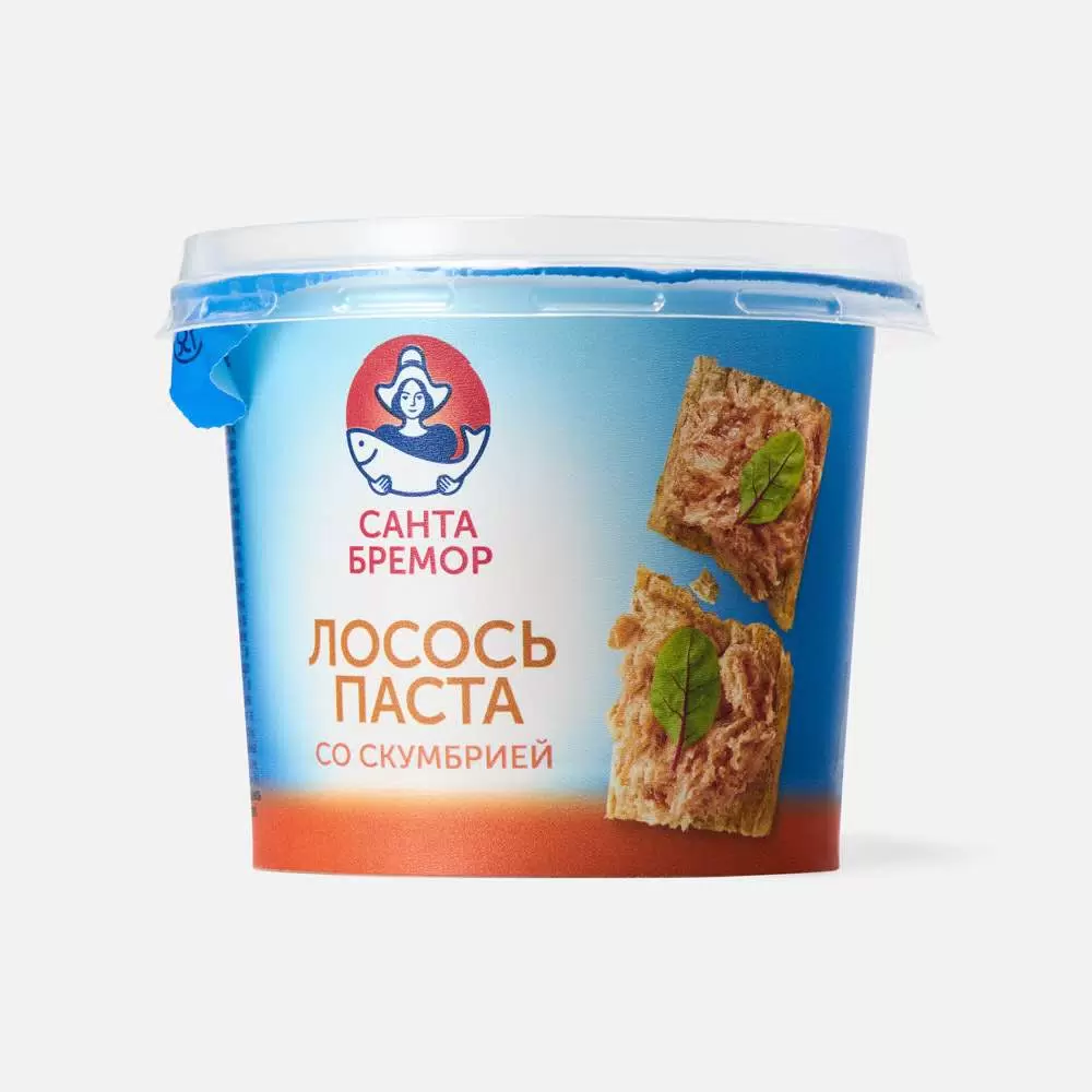 [4810168064501] Паста со скумбрией и лососем 140 г. 1/6 "Санта Бремор"