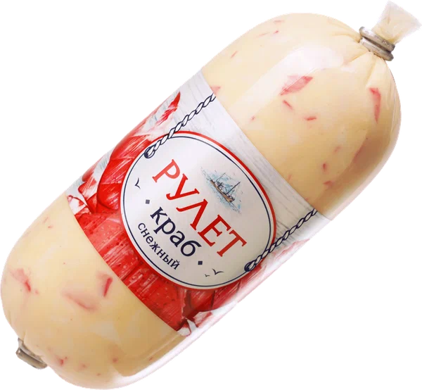 [4607003614744] Рулет из фарша рыбного сурими "Снежный краб"  350 г 1/4