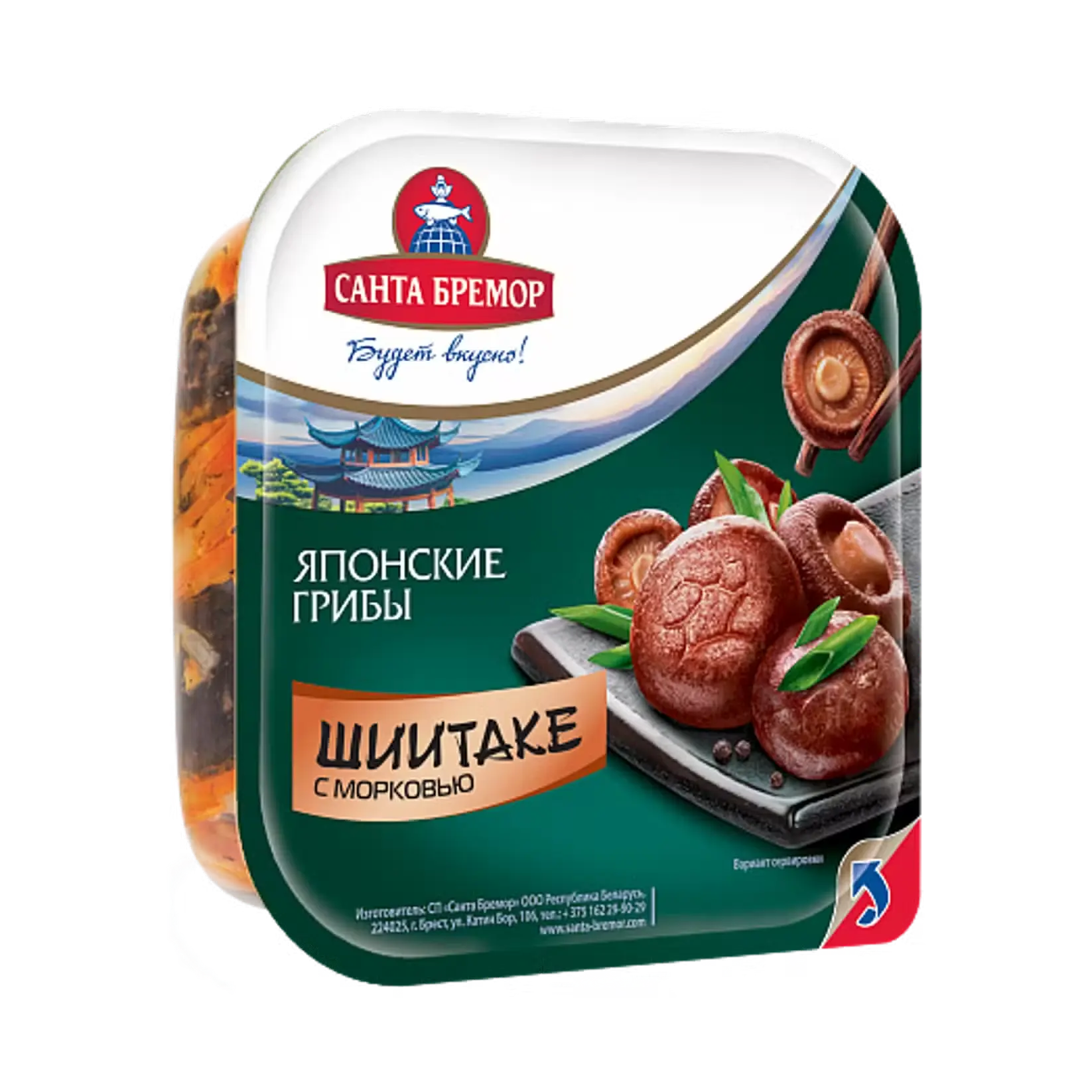 Салат "Грибы шиитаке с морковью" 150 г 1/6 "Санта Бремор"