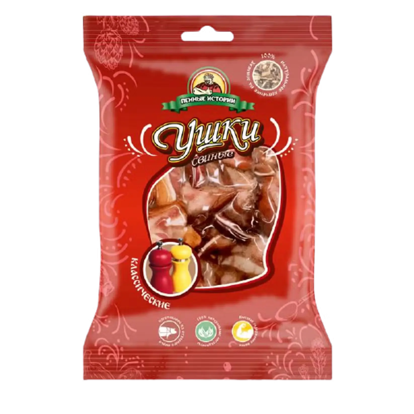 Ушки свиные в/к классические 80 гр. 1/30