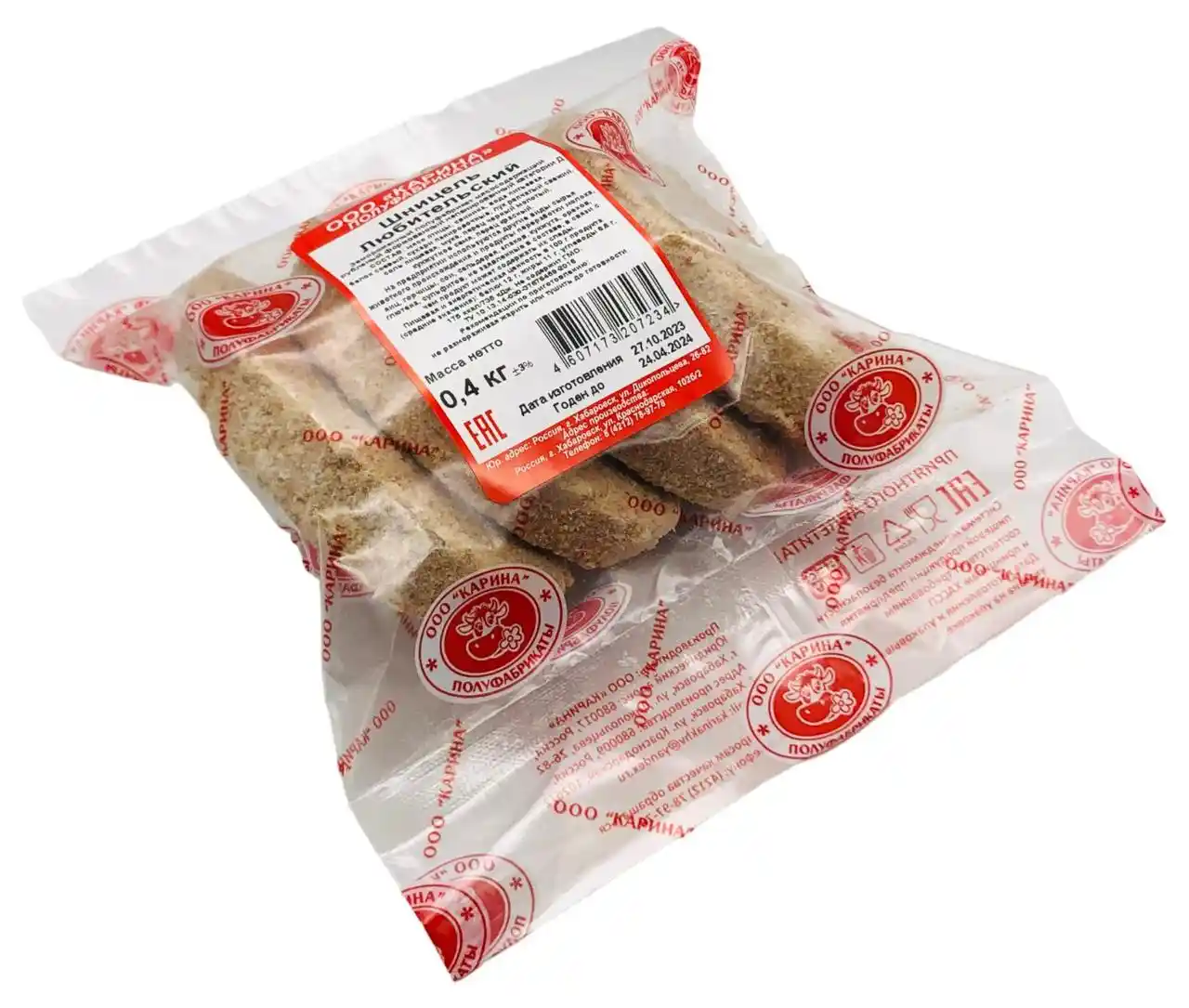 [13-48] Шницель Любительский з/м 0,4 кг (фирм.пакет)