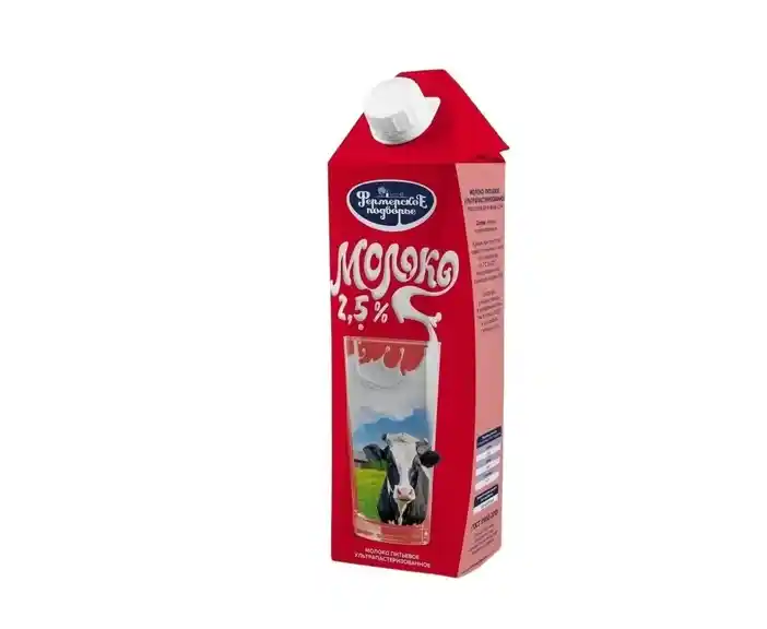 Фермерское молоко, жир. 2,5%, 1,0л., т/дж, уп.-12 шт пр-во Благовещенск Хладокомбинат