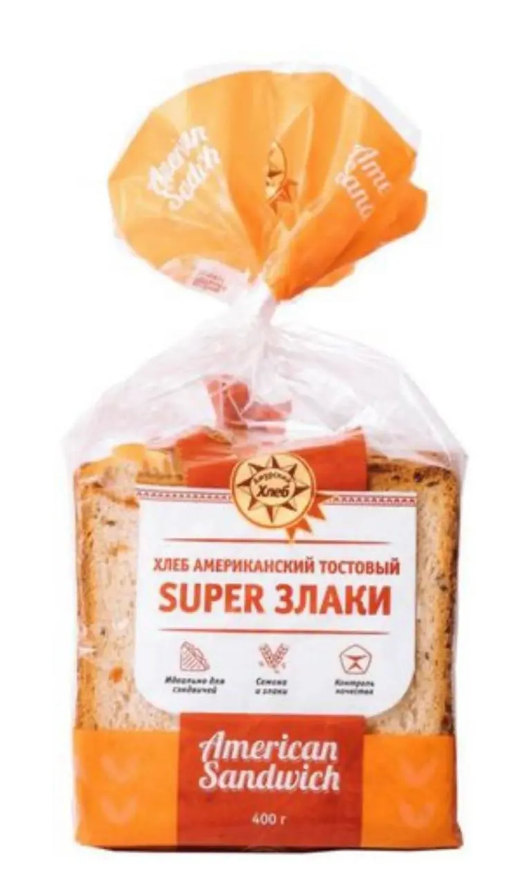 Хлеб Тостовый Американский супер злаки 400 гр.