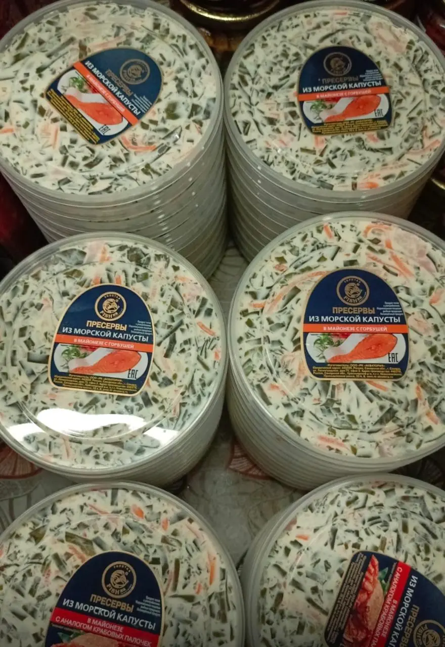 [15-47] Пресервы из морской капусты+крабовые палочки 0.15кг