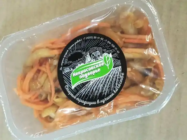 Салат из морской капусты с грибами 200 гр (под запайку) Некрасовское подворье