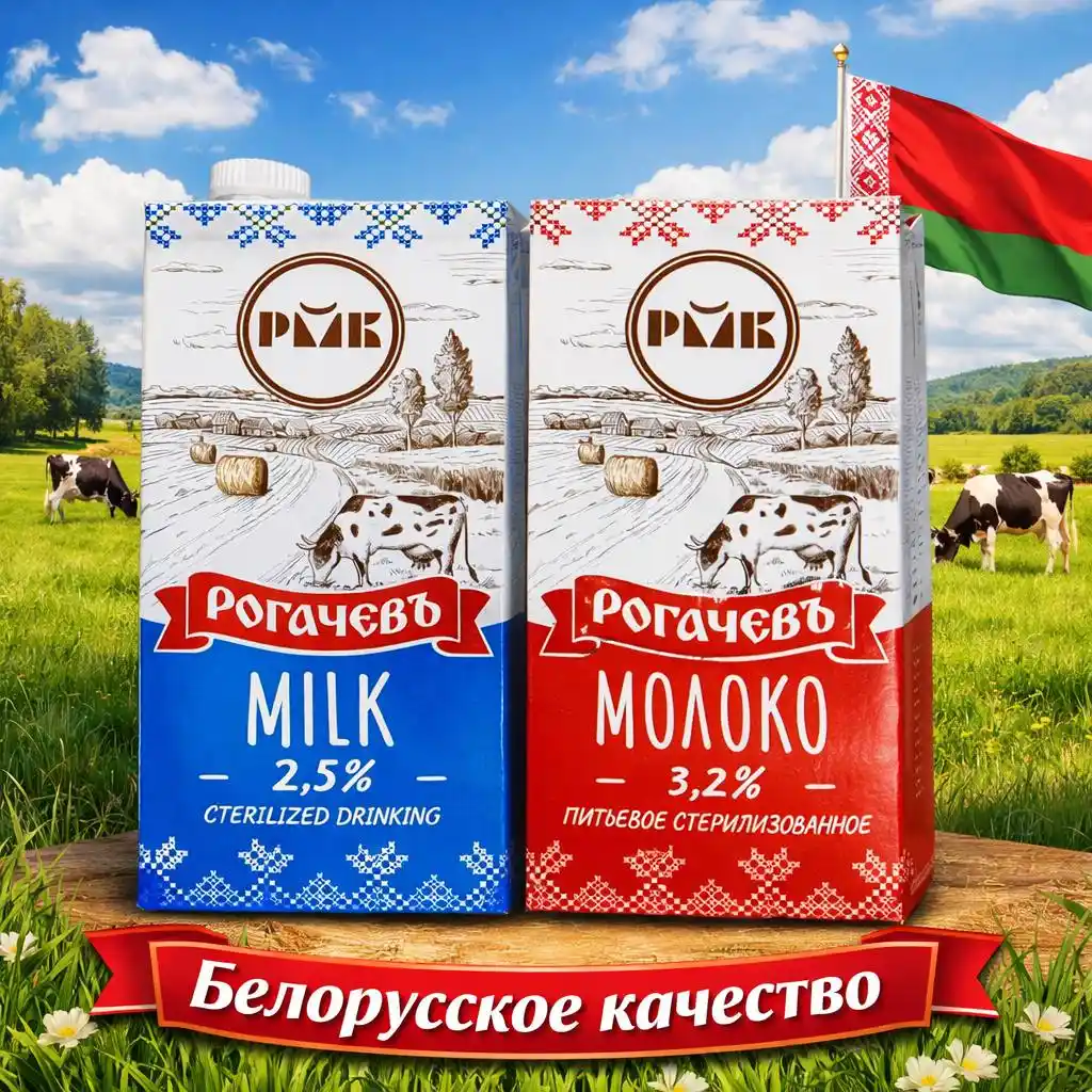 Молоко питьевое 3.2% "Рогачев" 1 литр