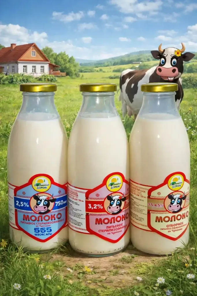 Молоко «Деревенский домик» 0,75л ст/бут 3,2%