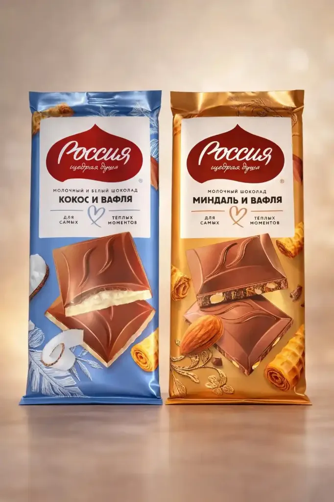 Шоколад «Россия» плитка в асс-те 75гр