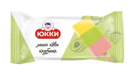 [4810168063825] Мороженое  молочное трехслойное ''ЮККИ КЛУБНИКА КИВИ МАНГО" 65г 1/24