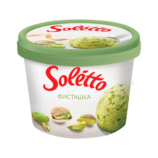 Мороженое сливочное ''SOLETTO ГУРМЕ ФИСТАШКА'' с фисташ. обжар. 190г 1/8