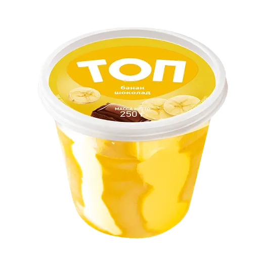 Мороженое сливочное «Биг ТОП банан шоколад» пласт. стакан 250г 1/12