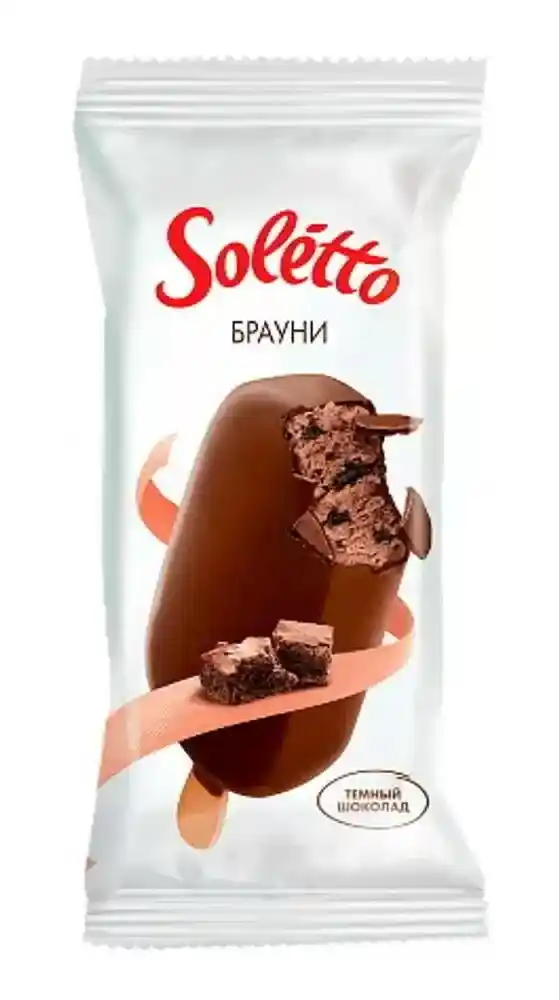 [4810168045913] Мороженое сливочное с какао «Soletto CICCOLATO BROWNIE БРАУНИ» эскимо 75г 1/24