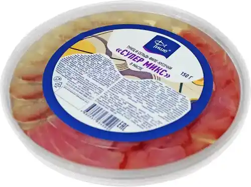 [4680037634599] Тунец и сельдь ф/к в масле "Супер Микс" 150гр/8