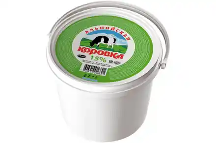 Сметанный продукт "Альпийская коровка" 15% ведро 5кг