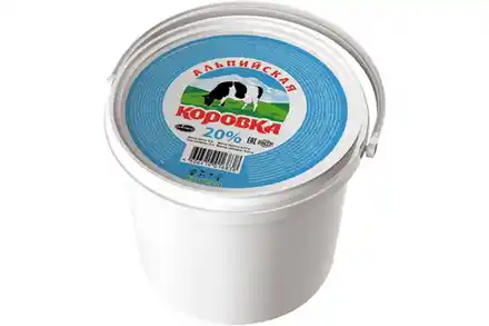 Сметанный продукт "Альпийская коровка" 20% ведро 5кг