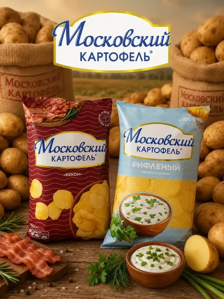 Чипсы «Московский картофель» Бекон 60гр х 12шт