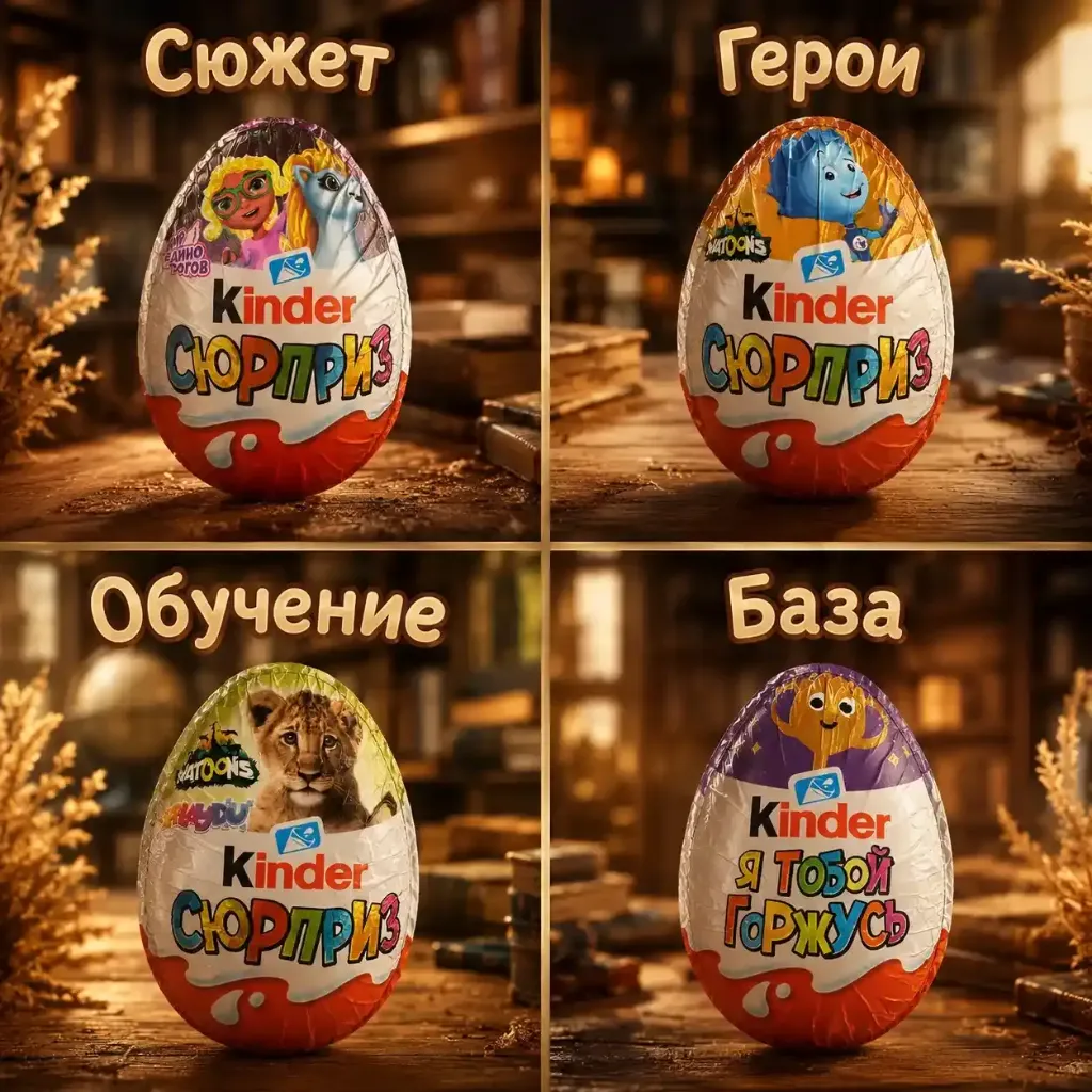 Новый коллекции Kinder «Сюжет»- Мир единорогов Коробка на 36шт