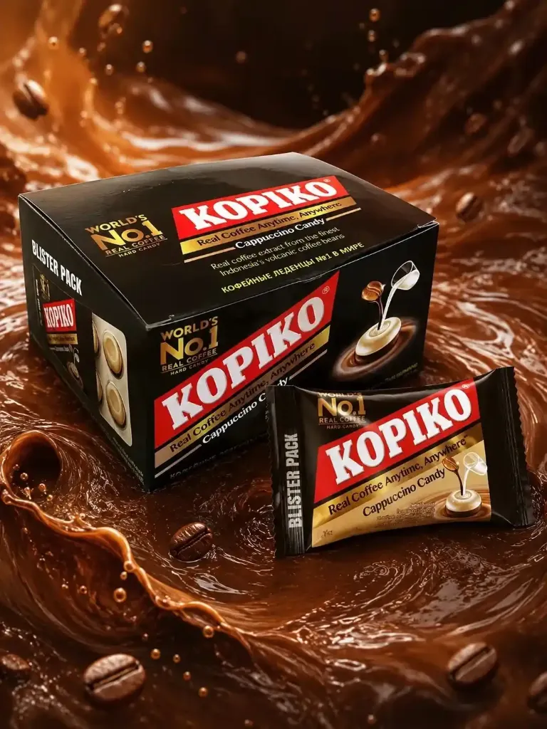 Леденцы кофейные «KOPIKO» в блистерах 32гр х 12шт
