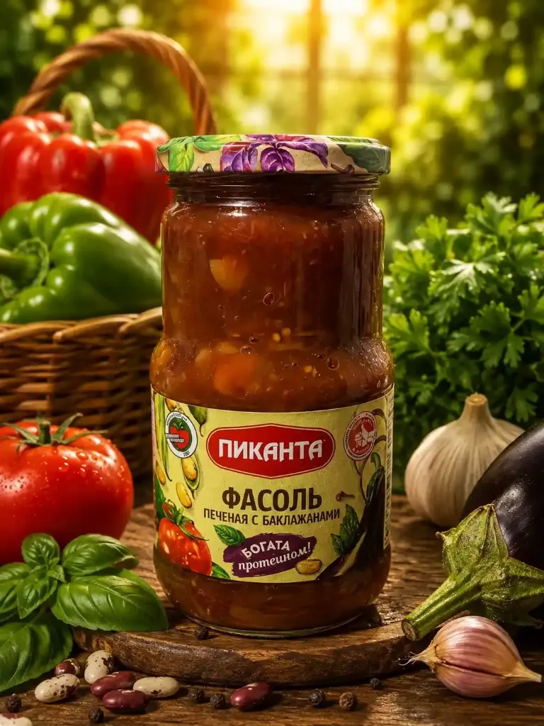 Фасоль с баклажанами,  гр