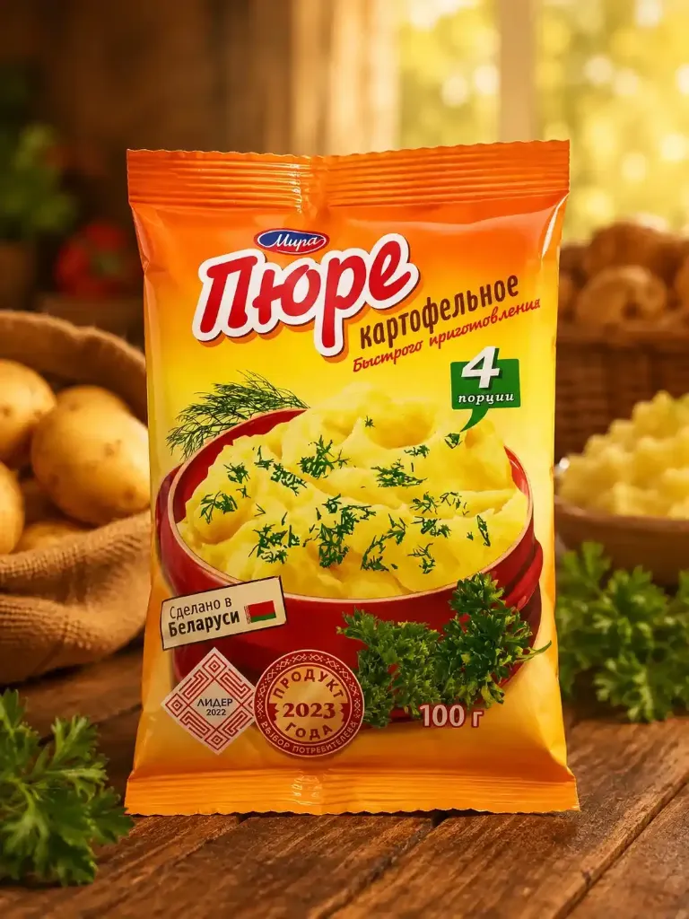 Пюре картофельное б/п «Мира» 100гр
Сделано в Беларуси